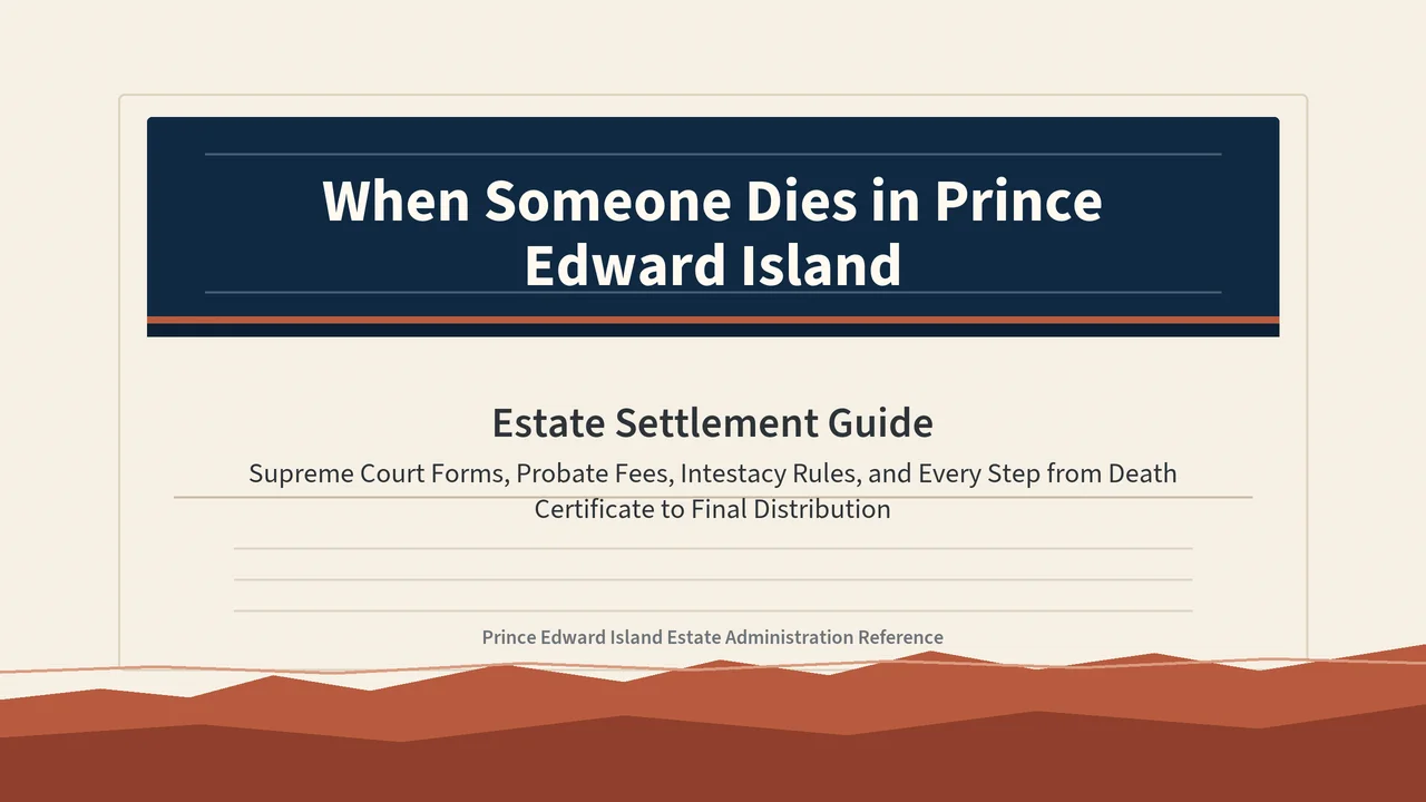 PEI Estate Settlement — No Preferential Share, Tiered Fees, Every Form