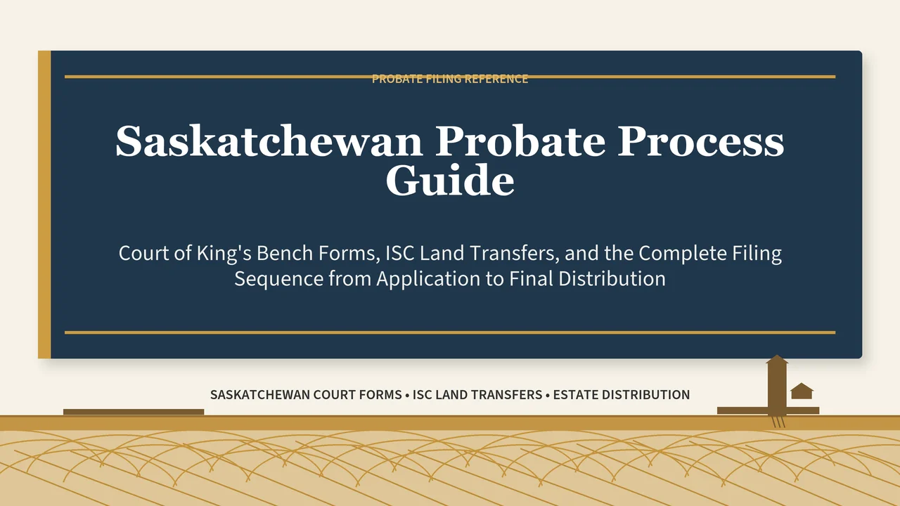 Saskatchewan Probate Guide — Court of King's Bench Filing